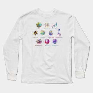 Diagram showing different kinds of viruses Long Sleeve T-Shirt